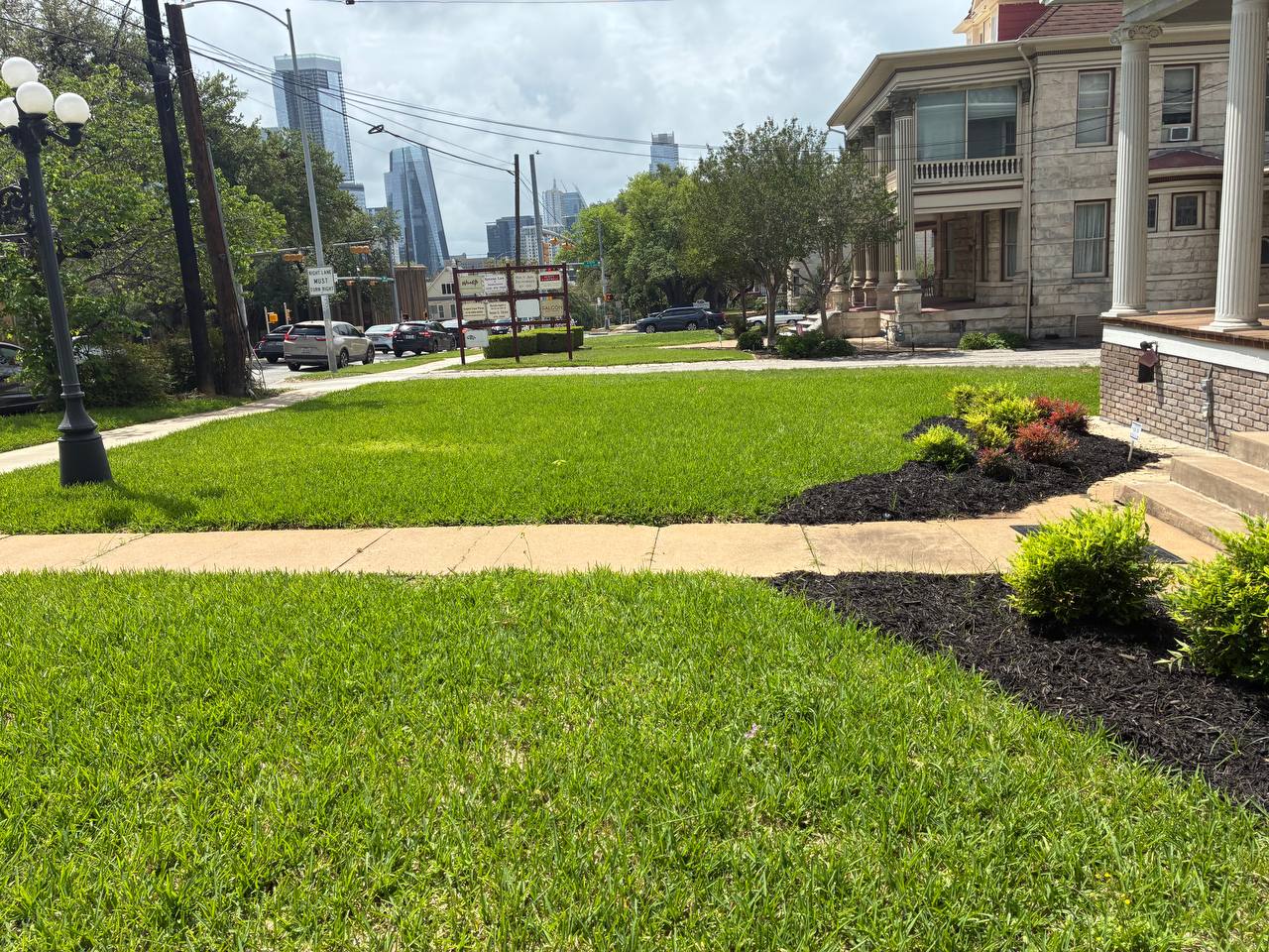 Residential frontage and grading context image used as a foundation repair hero image for Boerne, Texas